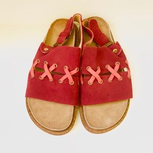 Musse & Cloud Red Leather Sandals Size 9